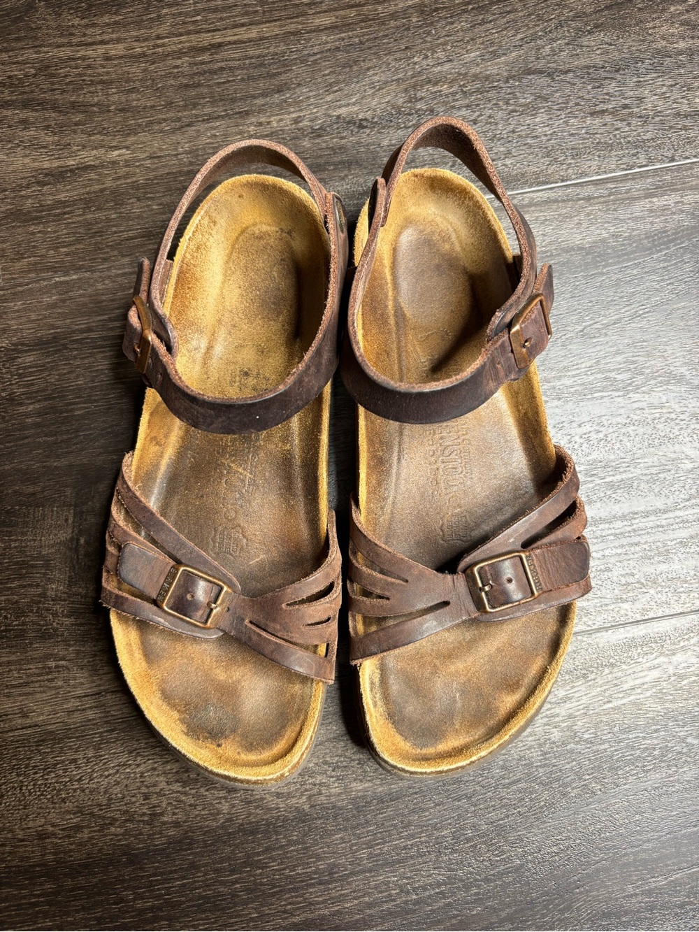 BIRKENSTOCK Women Bali  Brown Leather Sandals Shoes Women’s Sz 9-9.5 US EU 40